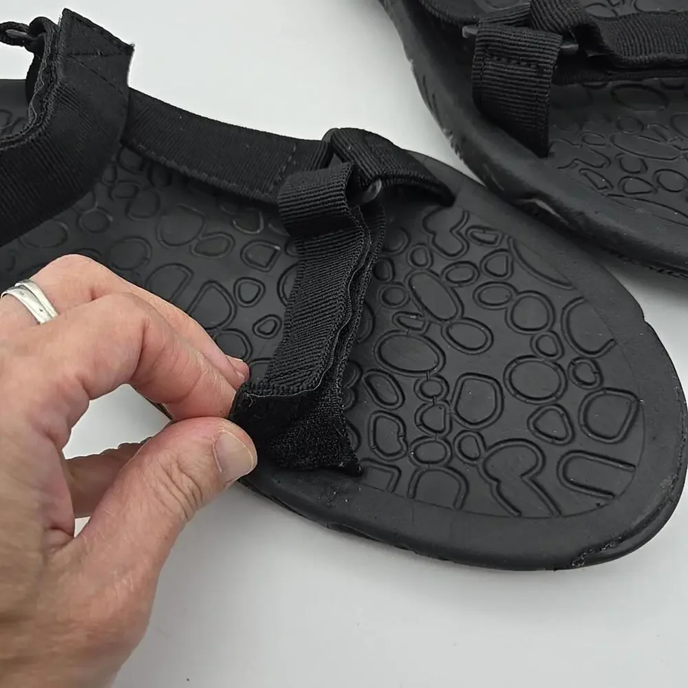 KHOMBU Mens' Will ADJUSTABLE STRAPS SANDALS Black Size 12